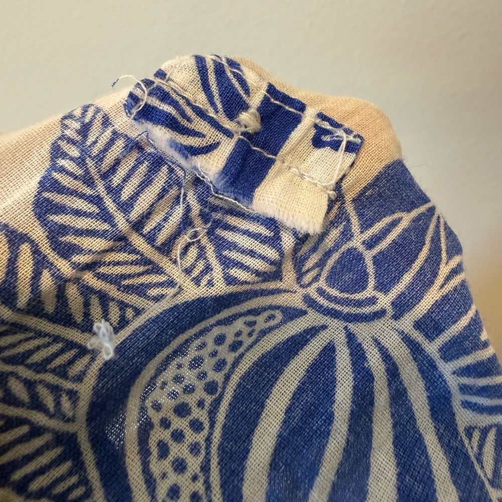 Ro’s Garden Blue and White Button Up Dress, Swim Coverup - Picture 6 of 8
